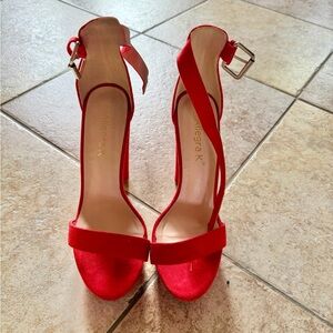 Elegant Red High Heel Sandals 5 inch heel